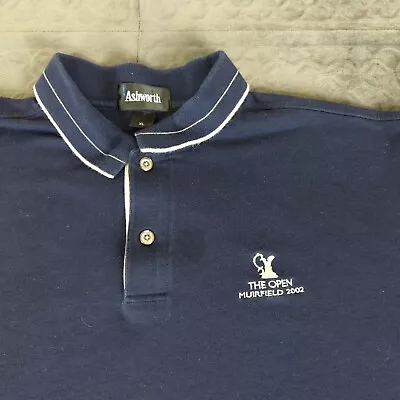 The Open Championship Golf Polo Shirt 2002 Muirfield Blue Short Sleeve Men XL • $15.57