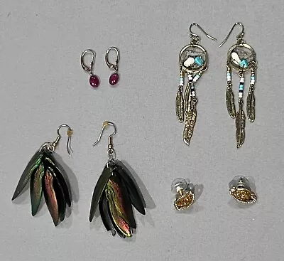 Earrings 4 Pack Variety Dangle Dreamcatcher Studs Planet Wings Pre-owned • $7.99