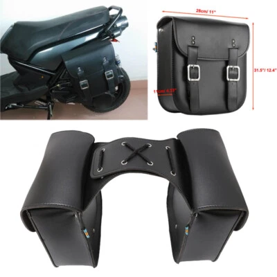 $65.99 • Buy Motorcycle PU Side Saddle Bags For Yamaha V-Star XVS 1100 1300 650 950 Custom