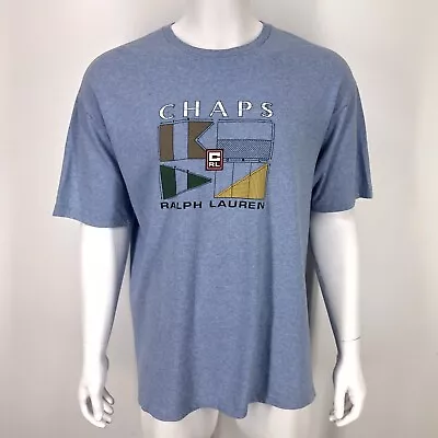 Vintage Chaps Ralph Lauren Shirt Mens Large Blue Nautical Sailing Y2k 90's • $21.98