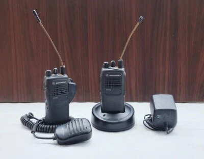 $202 • Buy X2 Motorola GP328  4-Channel UHF 450-527MHz Two-Way Radio X 2 + Charger 