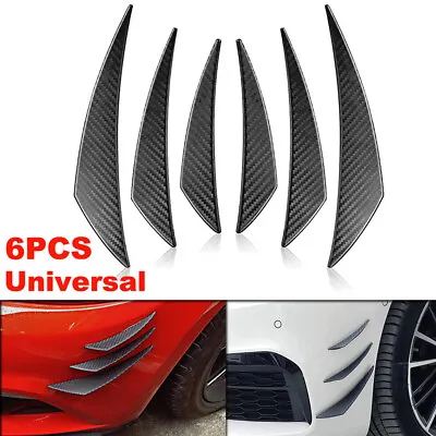 6X Universal Carbon Fiber Front Bumper Body Fins Spoiler Canards Auto Refit Kit • $16.71