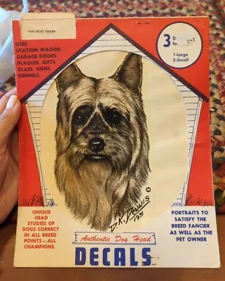 Vintage Silky Terrier 1971 Dog Art Decal By D.K. Dennis RARE!! • $20