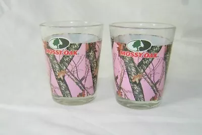 Mossy Oak Shot Glasses Set Of 2 Pink Green Brown Glass • $21.50
