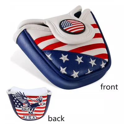 Mallet Putter Cover Headcover For Scotty Cameron Odyssey 2 Ball USA Flag Eagle • $13.99