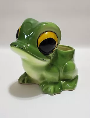 Vintage Ardco Hand-Painted Glazed Ceramic Frog Planter Big Eyes Super Cute! • $29.97