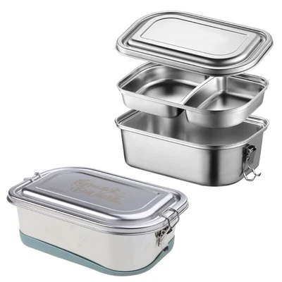 £18.84 • Buy Leak-Proof Bento Box Stainless Steel Lunch Box Metal Food Storage Container