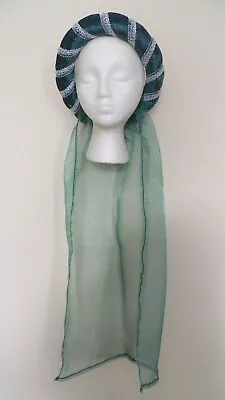 £22.50 • Buy Green And Silver Medieval Headpiece ,Custom Made Headdress, Pick Your Head Size