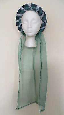 Green And Silver Medieval Headpiece Custom Made Headdress Pick Your Head Size • £22.50