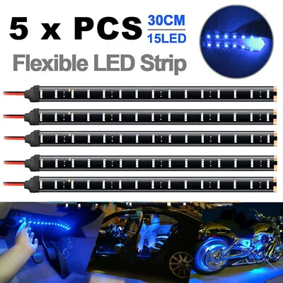 5x 12V 30cm 1FT 15SMD Flexible LED Strip Light Waterproof For Car Truck Boat • $8.54