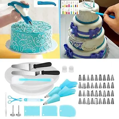 52pcs Reusable Icing Piping Bag Cake Decorating Equipment Kit W/ Nozzle Tips • £20.04
