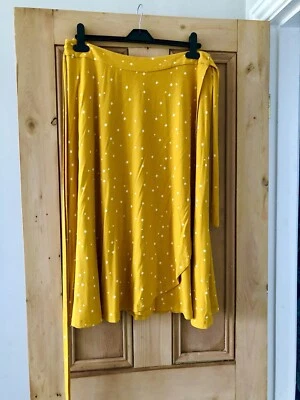 £3.99 • Buy Next Mustard Spotty Polka Dot Midi Long Skirt Size 16 Yellow