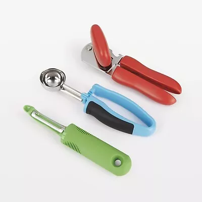 OXO Good Grips  Set: Vegetable Peeler Can Tin  Opener & Ice Crea.Potato Scoop  • £11.99