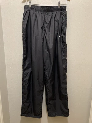 $19.95 • Buy Nike Track Pants Mesh Lined Ankle Zip Straight Leg Solid Black Men’s Size Large