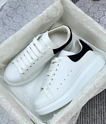 Alexander McQueen Sneakers Black Velvet Men's Small White Shoes Size 8-12 • $310.98