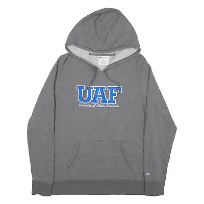 CHAMPION University Of Alaska Fairbanks USA Hoodie Grey Pullover Mens XL • £17.99