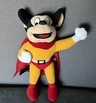 1997 Mighty Mouse 14  Stuffed Toy Action Figure Plush Terrytoons Red Cape VTG • $21.87