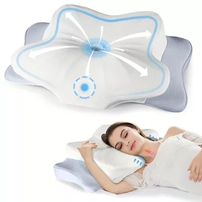 Memory Foam Cervical Pillow: Orthopedic Support Breathable Case For All Sleep • $25.49