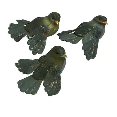 $40.94 • Buy Green Woodland Mushroom Chickadee Birds | 12 Birds | For Indoor Decor