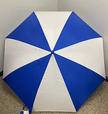 Golf Leighton Typhoon Blue/White 100% Nylon Automatic Open Umbrella 64” W/Cover • $19.99