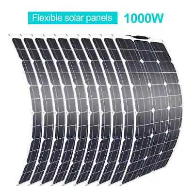 1000W Watt Flexible Solar Panel 12V Mono Home RV Rooftop Camping Off-Grid Power • $59.99