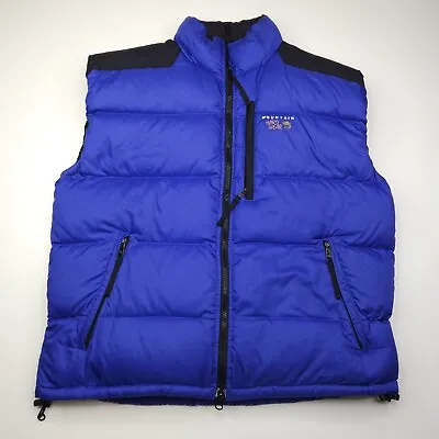 Mountain Hardware Vest Mens Large Blue Goose Down Puffer Sleeveless Full Zip • $89.10