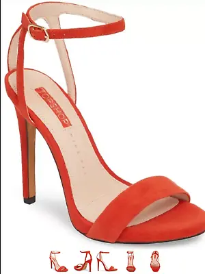 £20 • Buy BNIB Topshop Rapture Suede Wide  Red Heels Shoes UK 5 Seen On Holly Willoughby