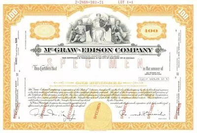 McGraw-Edison Co. - Specimen Stock Certificate - Specimen Stocks & Bonds • $45