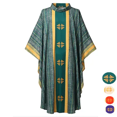Retro Ethnic Medieval Men Robe Printed Religion Robes Gilded Monk Clothing • $31.99
