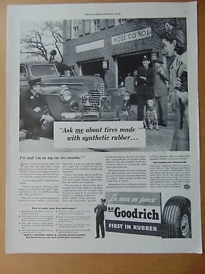 1942 B.F. GOODRICH Tires Fire Dept Hose Co. NO. 1 Truck Vintage Art Print Ad  • $6