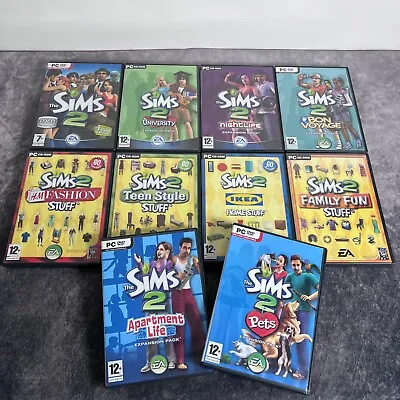£29.95 • Buy The Sims 2 PC Game Bundle Base Game + 9 Expansion Packs Apartment Life Pets Etc