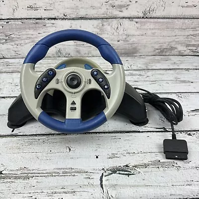 MAD CATZ - Blue Gray MC2 MicroCon Racing Wheel Playstation PS2 2005 BW3-8230m • $19.99