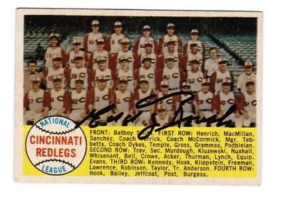 Edd Roush Signed 1958 Cincinnati Reds Team Card - HOF • $29.95