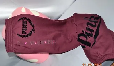 Victorias Secret Pink Velour Script Graphic Skinny Sweat Pants Sweatpant NWT S • $216.95