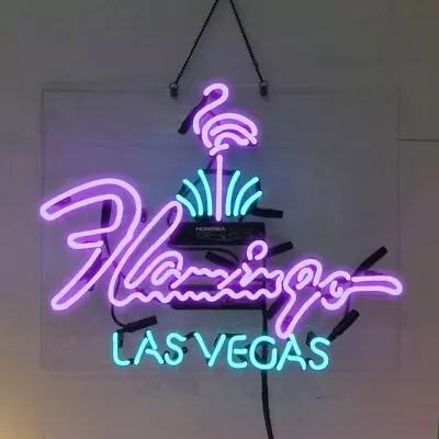 LAS VEGAS FLAMINGO NEON Light Sign 19 X15”  Eco Friendly In Stock • $225