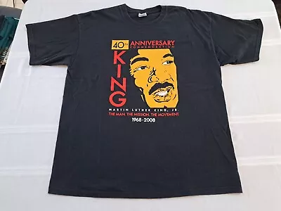 Vintage Martin Luther King Jr Shirt Anniversary Tee 1968 Sz XL MLK Black • $29.89