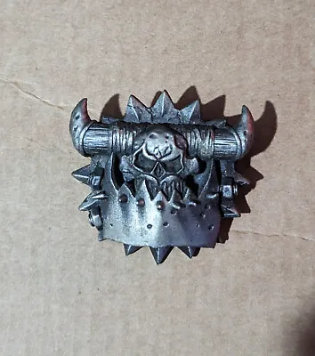 Warhammer 40k Ork Skull Badge Bulldog Buckle Battlegear Black Library Pin Back • £50