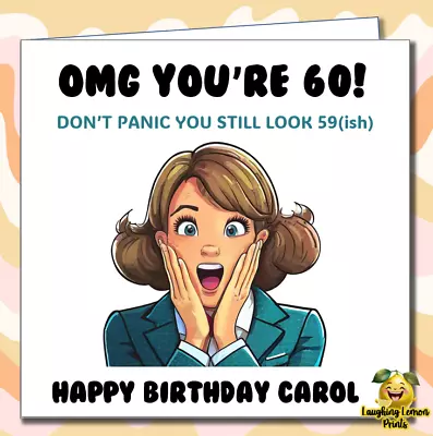 Personalised 60th Birthday Card - Funny Rude Adult Joke Women Mum Sister Wife FM • £2.99