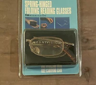 Magnivision Spring Hinged Folding Reading Glasses W/case +2.00 Strength • $6.64