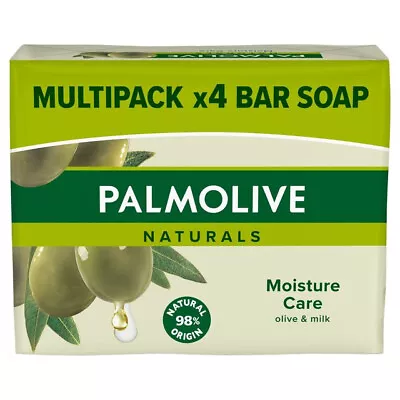 Palmolive Naturals Olive Oil  Soap Bar Moisture Skin 4 Pack  4×90G Bars • £7.99