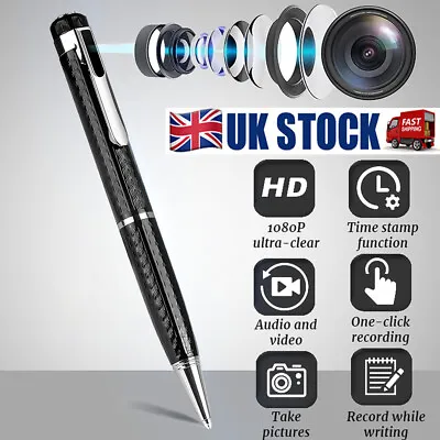 £20.76 • Buy UK Mini Hidden Camera Pen 1080P HD Video Recorder Clip Body Portable Nanny DVR