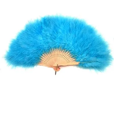 Marabou Feather Fan 20s Vintage Folding Fan Flapper Hand Fan For Costume Dancing • $16.19