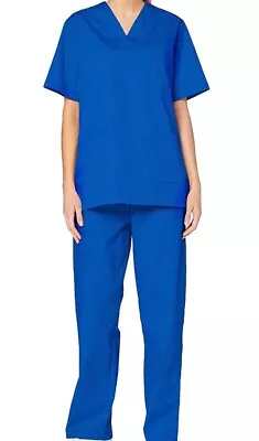 £9.95 • Buy MISEMIYA Uniforms Unisex Medical Scrubs Trousers & Top Set,  L Blue 