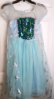 Disney Frozen ELSA Girls Size 140 Halloween Snowflake Costume Dress Ai Meng #L-8 • $13.98