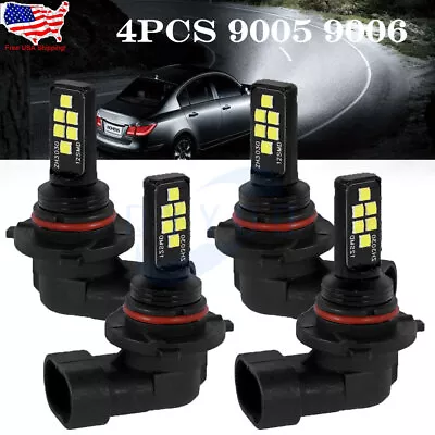 4x 9005 9006 LED Combo Headlight Bulb Kit High Low Beam 6000K Super Bright White • $10.98