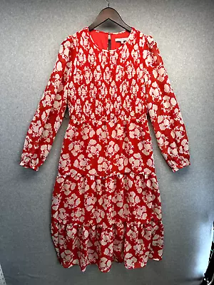 Julia Jordan Womens Maxi Dress Size 8 Red Floral Sheer Sleeve NWT (Minor Defect) • $25