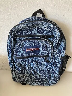 Vintage Jansport Backpack Corduroy Blue Floral Hawaiian S1010504 • $45