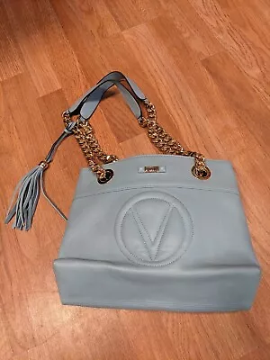 Authentic Mario Valentino Leather Tote Used Rare Color As Is  • $125