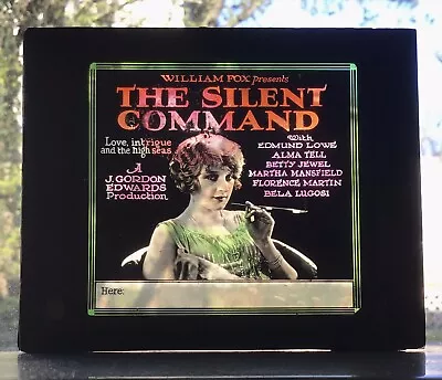 1923 Magic Lantern Slide Movie THE SILENT COMMAND Martha Mansfield Bela Lugosi • $49
