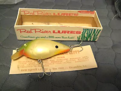 Vintage Red River Lures 'BIG R' (THE PREGNANT GUPPY) Fishing Lure W/Box Insert • $8.99